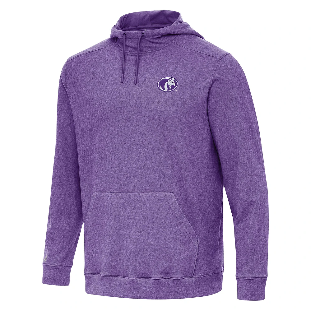 Men's Antigua Heather Purple North Alabama Lions Cloud Pullover Hoodie