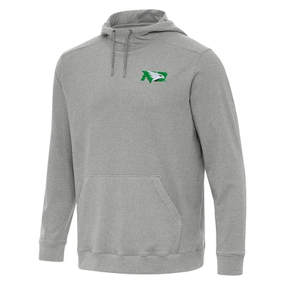 Men's Antigua Heather Gray North Dakota Cloud Pullover Hoodie