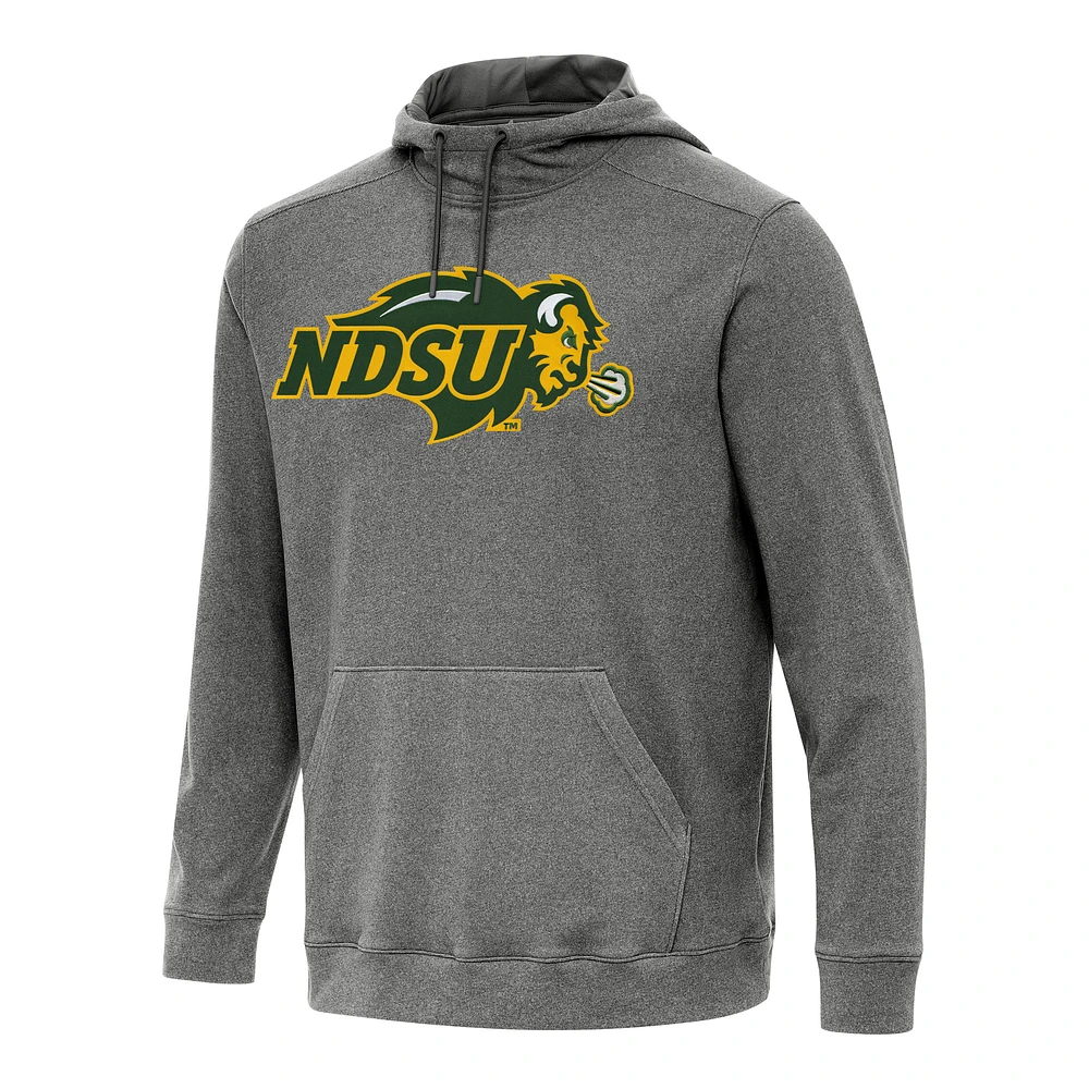 Men's Antigua Heather Charcoal NDSU Bison Cloud Pullover Hoodie