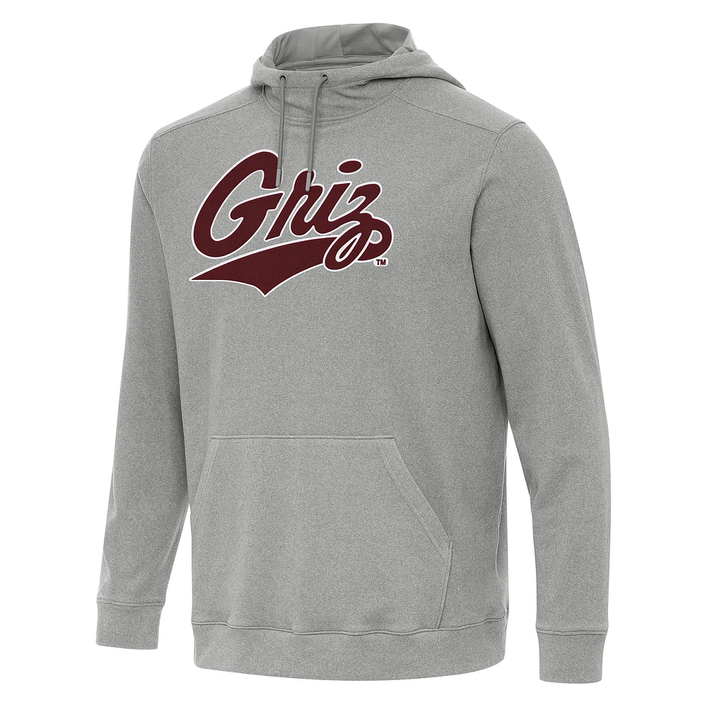 Men's Antigua Heather Gray Montana Grizzlies Cloud Pullover Hoodie