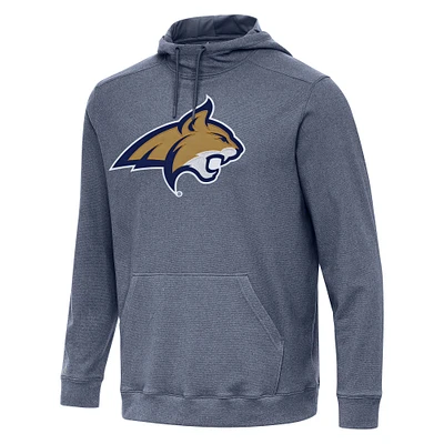 Men's Antigua Heather Navy Montana State Bobcats Cloud Pullover Hoodie