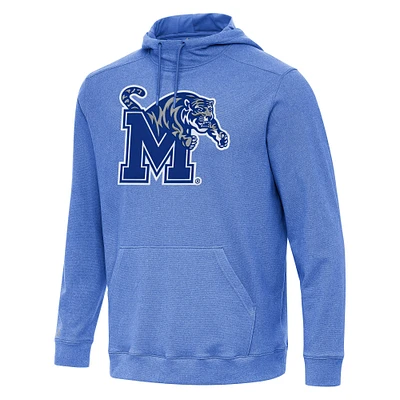 Men's Antigua Heather Royal Memphis Tigers Cloud Pullover Hoodie