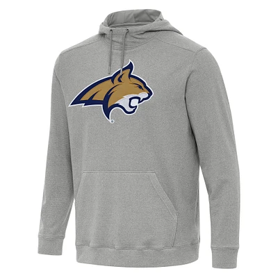 Men's Antigua Heather Gray Montana State Bobcats Cloud Pullover Hoodie