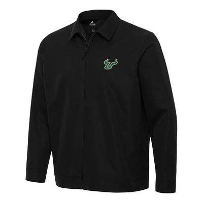 Men's Antigua Black South Florida Bulls Pivot Full-Zip Jacket