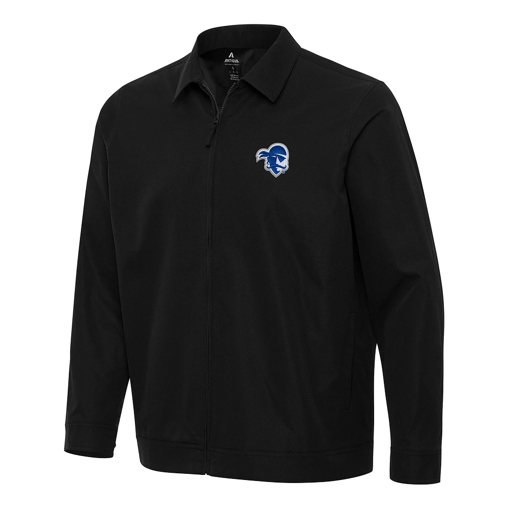 Men's Antigua Black Seton Hall Pirates Pivot Full-Zip Jacket