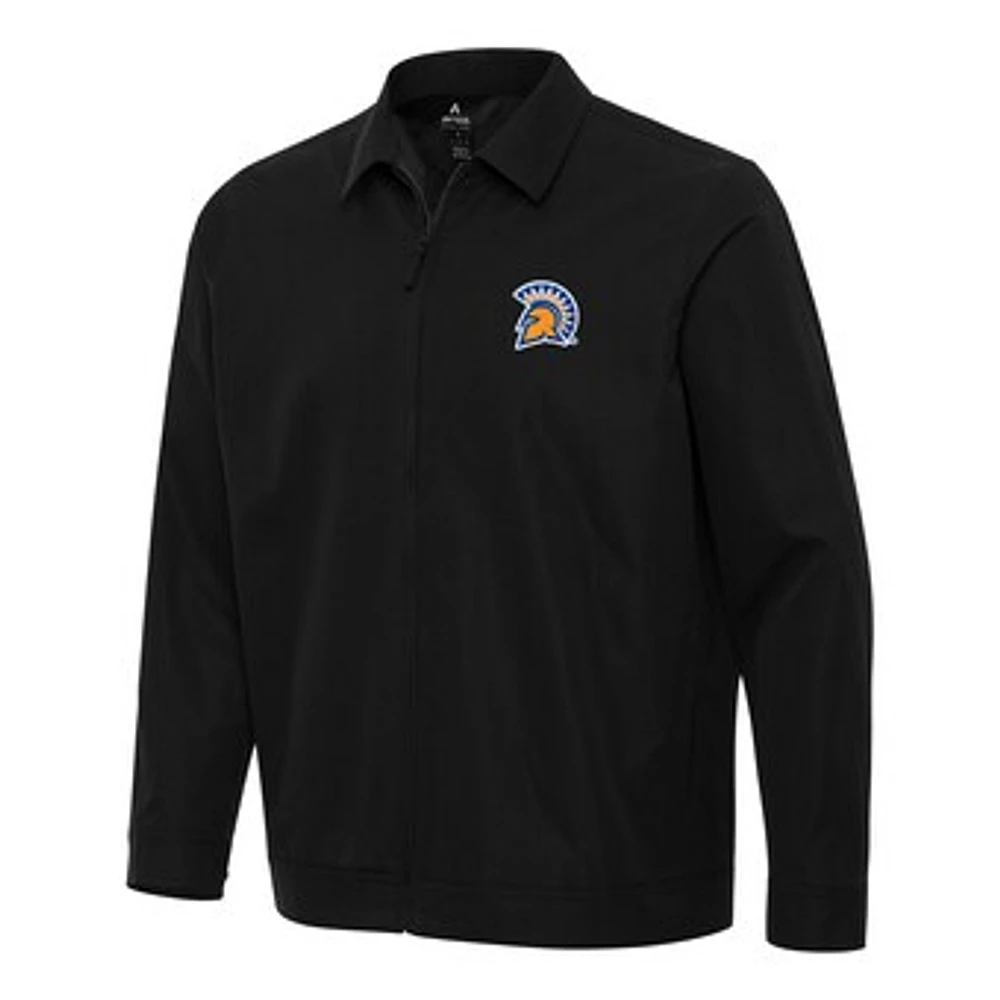 Men's Antigua Black San Jose State Spartans Pivot Full-Zip Jacket