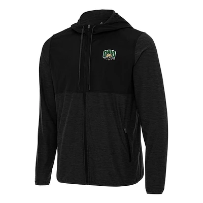 Men's Antigua Black Ohio Bobcats Sway Full-Zip Hoodie Jacket