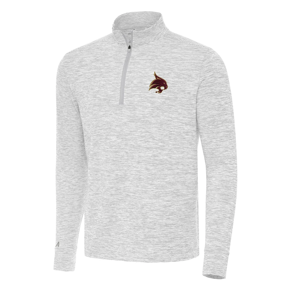 Men's Antigua Gray Texas State Bobcats Cause Quarter-Zip Top