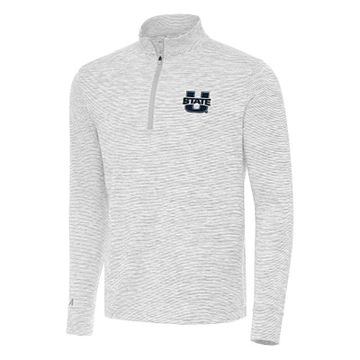 Men's Antigua Gray Utah State Aggies Cause Quarter-Zip Top