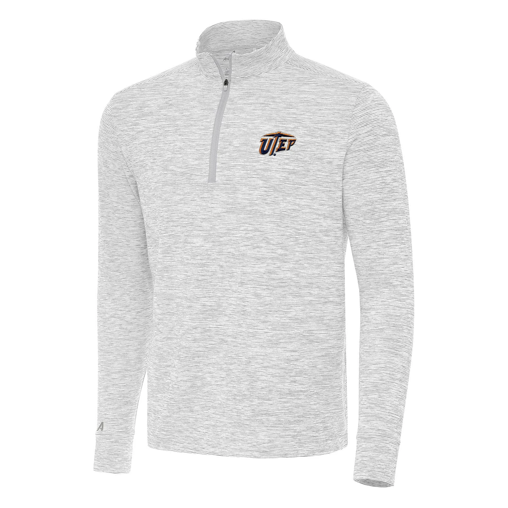 Men's Antigua Gray UTEP Miners Cause Quarter-Zip Top