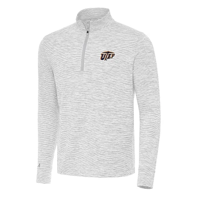 Men's Antigua Gray UTEP Miners Cause Quarter-Zip Top
