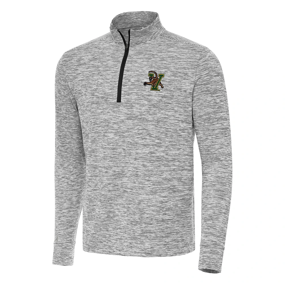 Men's Antigua Black Vermont Catamounts Cause Quarter-Zip Top