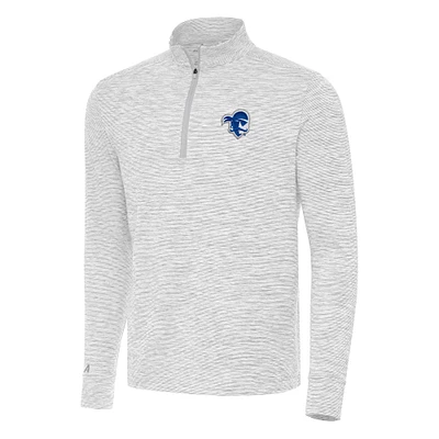 Men's Antigua Gray Seton Hall Pirates Cause Quarter-Zip Top