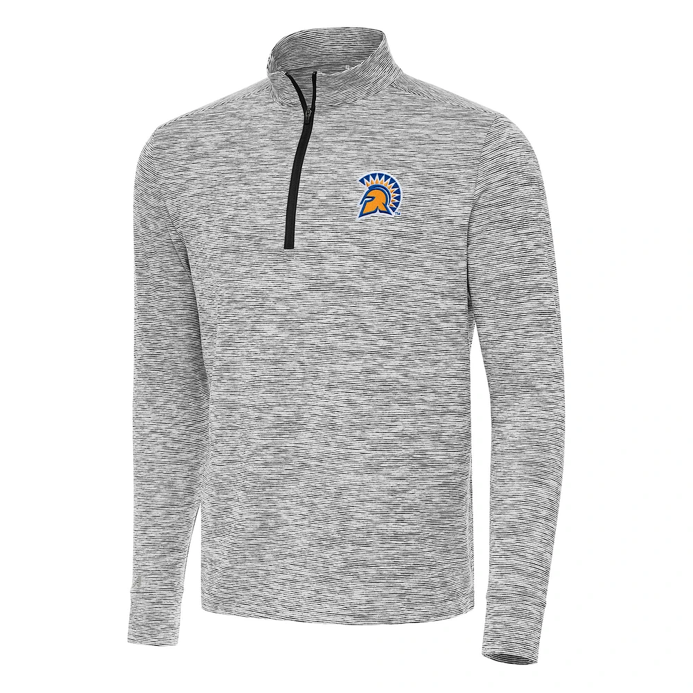 Men's Antigua Black San Jose State Spartans Cause Quarter-Zip Top