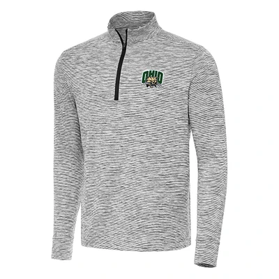 Men's Antigua Black Ohio Bobcats Cause Quarter-Zip Top