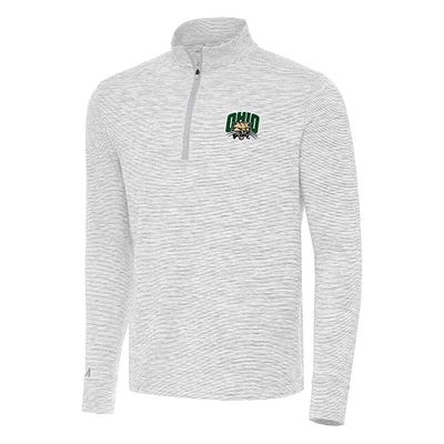 Men's Antigua Gray Ohio Bobcats Cause Quarter-Zip Top