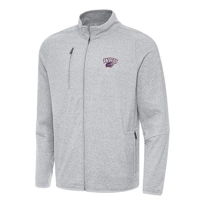 Men's Antigua Heather Gray Western Carolina Catamounts Hold-Up Full-Zip Tri-Blend Jacket