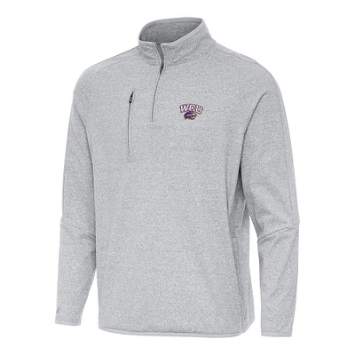 Men's Antigua Heather Gray Western Carolina Catamounts Certain Quarter-Zip Tri-Blend Sweatshirt