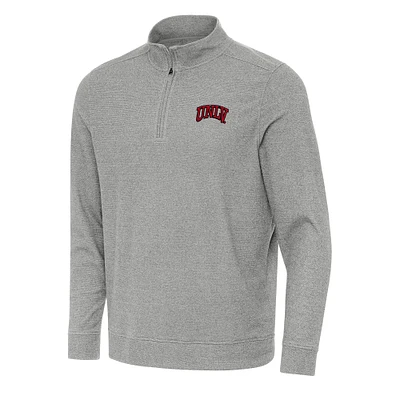 Men's Antigua Heather UNLV Rebels Subtle Quarter-Zip Sweatshirt
