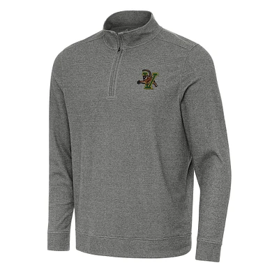 Men's Antigua Heather Charcoal Vermont Catamounts Subtle Quarter-Zip Sweatshirt