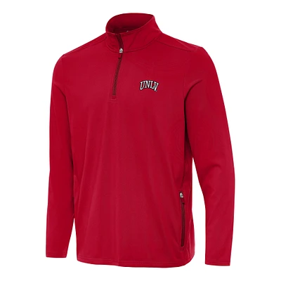 Men's Antigua Red UNLV Rebels Perilous Quarter-Zip Sweatshirt