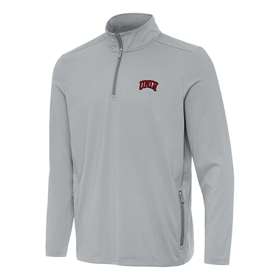 Men's Antigua Gray UNLV Rebels Perilous Quarter-Zip Sweatshirt
