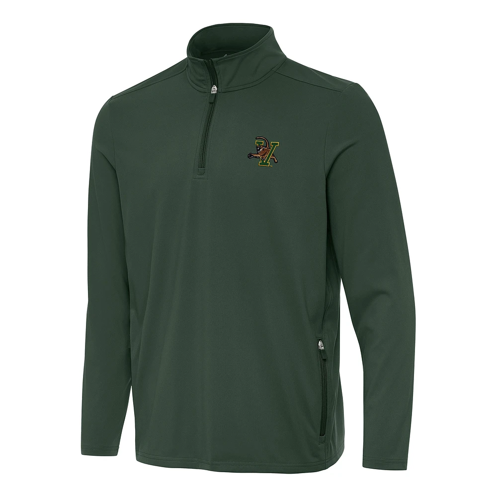 Men's Antigua Green Vermont Catamounts Perilous Quarter-Zip Sweatshirt