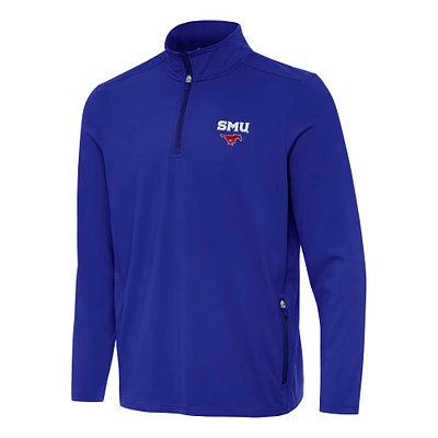 Men's Antigua Royal SMU Mustangs Perilous Quarter-Zip Sweatshirt