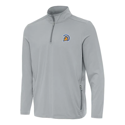 Men's Antigua Gray San Jose State Spartans Perilous Quarter-Zip Sweatshirt
