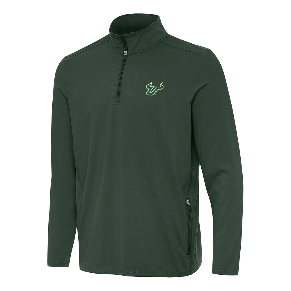 Men's Antigua Hunter Green South Florida Bulls Perilous Quarter-Zip Sweatshirt