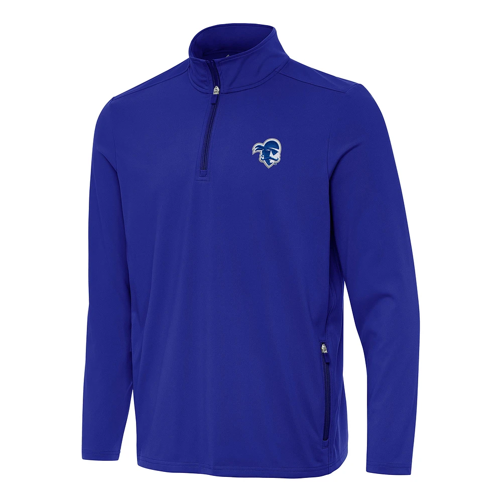 Men's Antigua Royal Seton Hall Pirates Perilous Quarter-Zip Sweatshirt