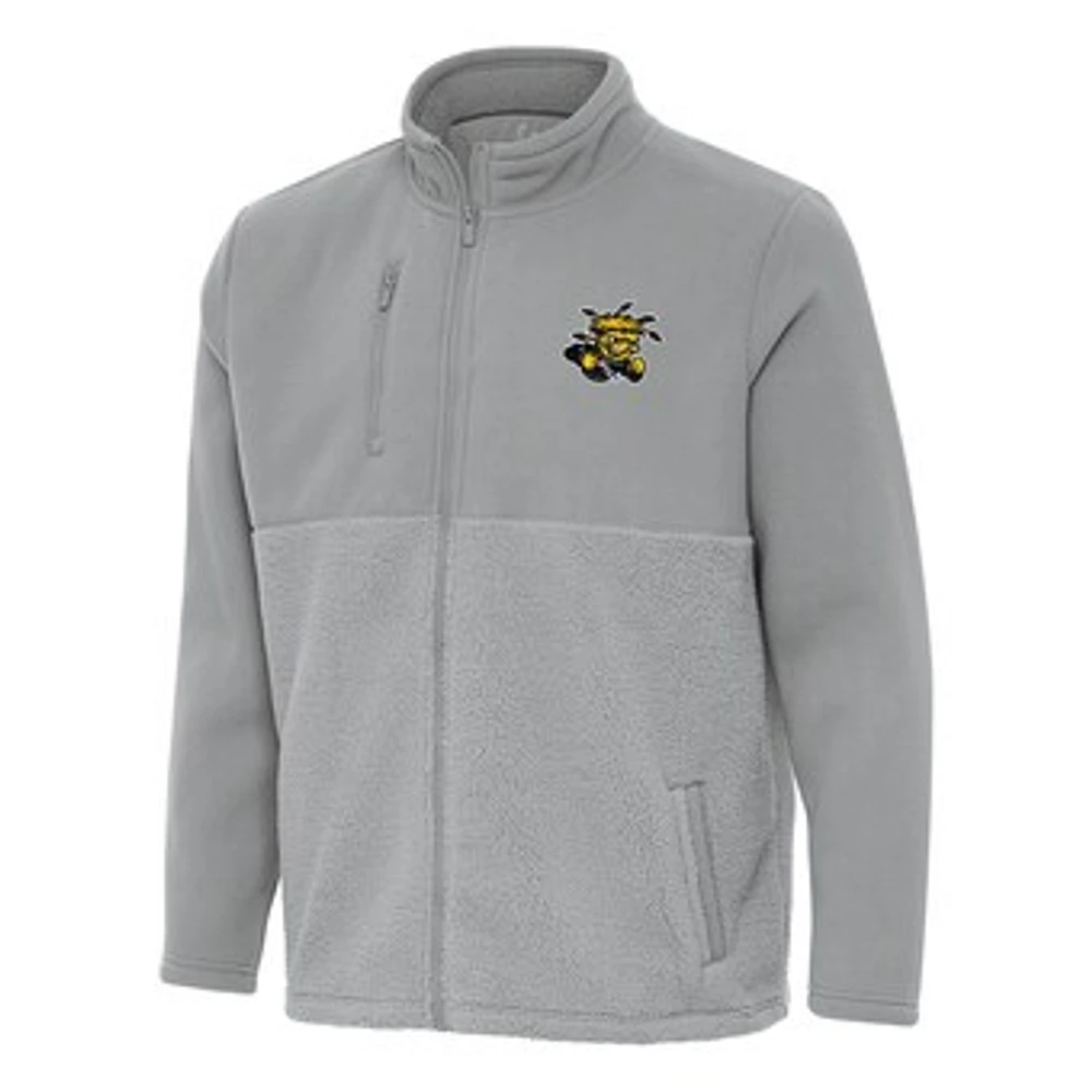 Men's Antigua Gray Wichita State Shockers Daily Fused Full-Zip Jacket