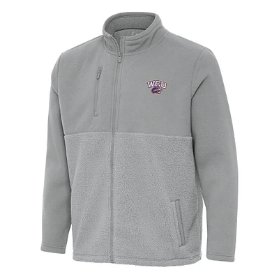 Men's Antigua Gray Western Carolina Catamounts Daily Fused Full-Zip Jacket