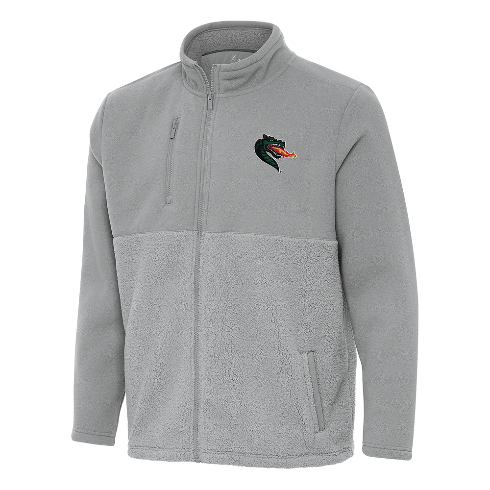 Men's Antigua Gray UAB Blazers Daily Fused Full-Zip Jacket