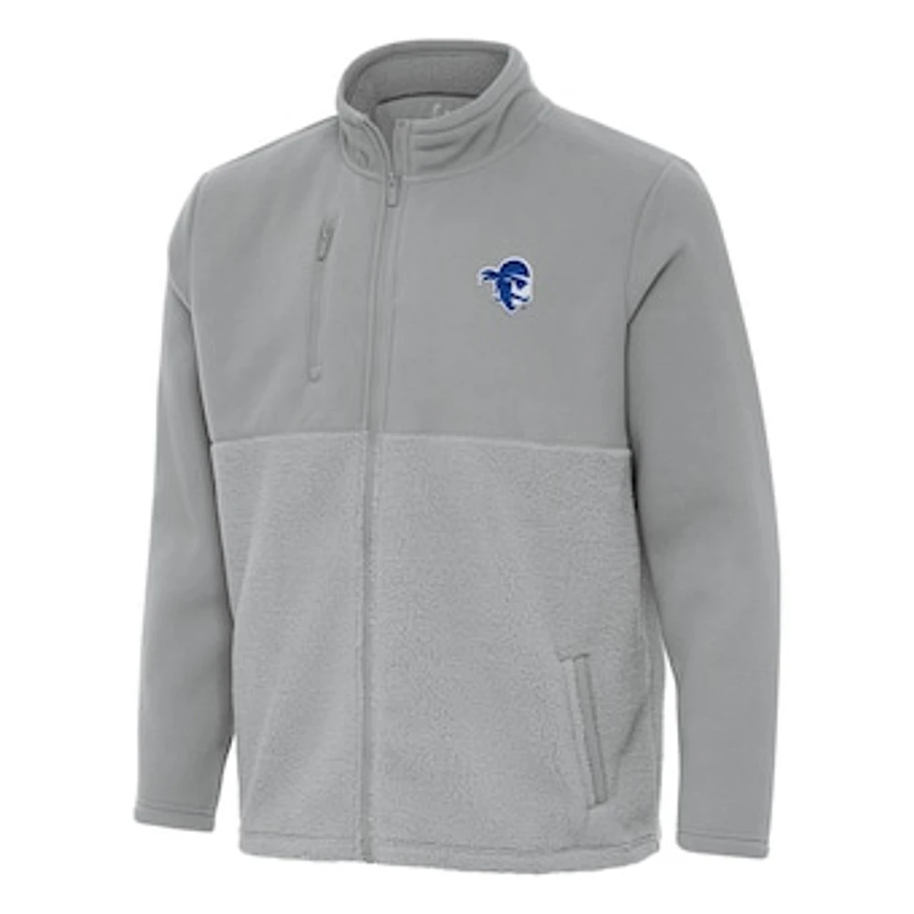 Men's Antigua Gray Seton Hall Pirates Daily Fused Full-Zip Jacket