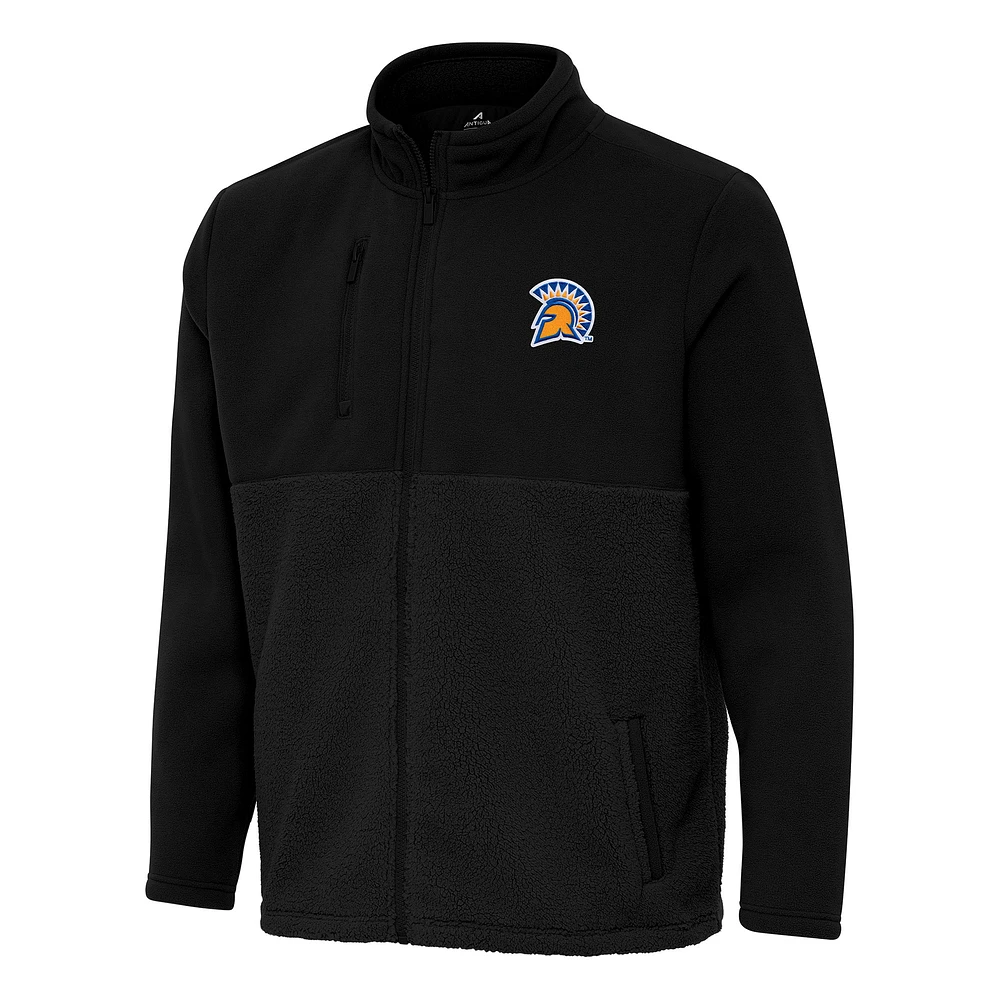 Men's Antigua Black San Jose State Spartans Daily Fused Full-Zip Jacket