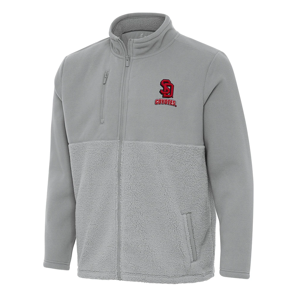 Men's Antigua Gray South Dakota Coyotes Daily Fused Full-Zip Jacket