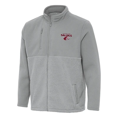 Men's Antigua Gray Southern Illinois Salukis Daily Fused Full-Zip Jacket