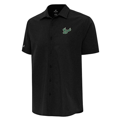 Men's Antigua South Florida Bulls Activate Woven Short Sleeve Button-Up Shirt