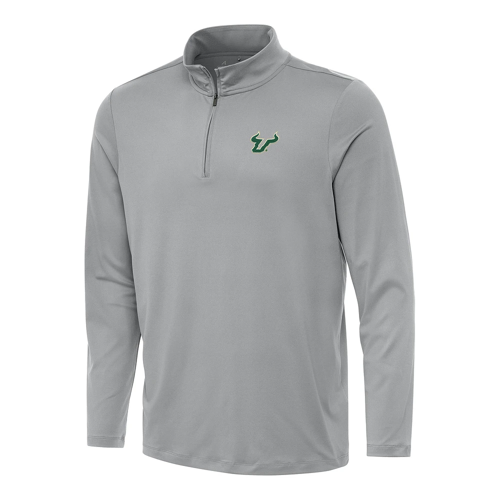 Men's Antigua Gray South Florida Bulls Reprocess Quarter-Zip Top