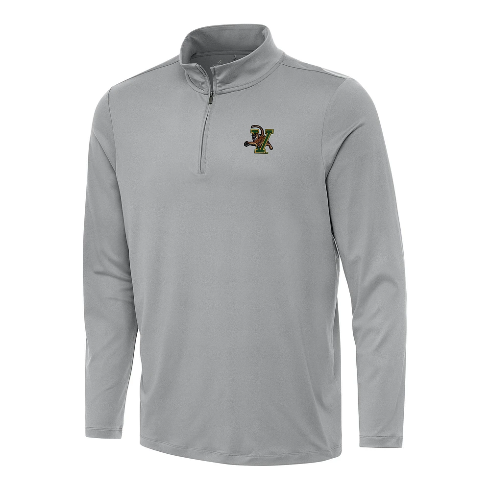 Men's Antigua Gray Vermont Catamounts Reprocess Quarter-Zip Top