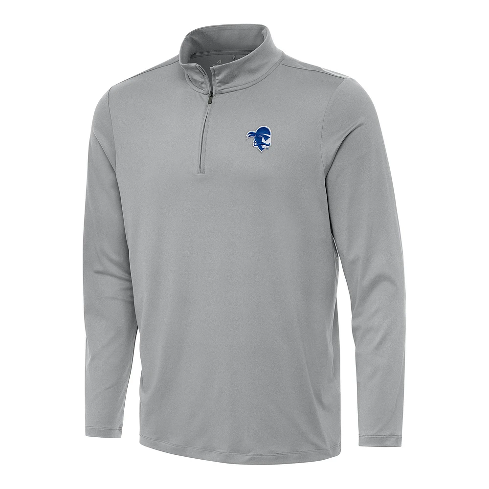 Men's Antigua Gray Seton Hall Pirates Reprocess Quarter-Zip Top