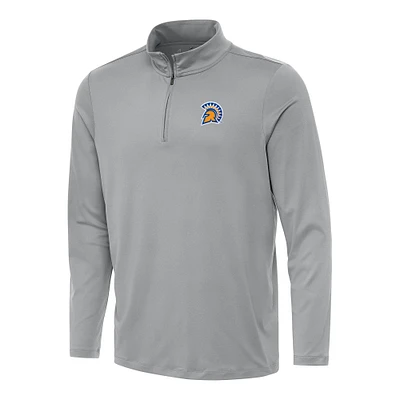 Men's Antigua Gray San Jose State Spartans Reprocess Quarter-Zip Top