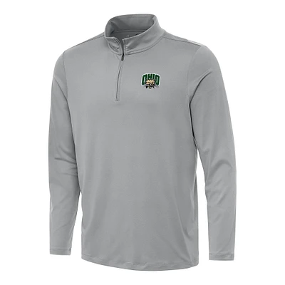 Men's Antigua Gray Ohio Bobcats Reprocess Quarter-Zip Top