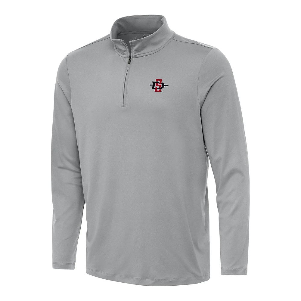 Men's Antigua Gray San Diego State Aztecs Reprocess Quarter-Zip Top