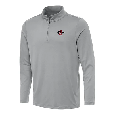 Men's Antigua Gray San Diego State Aztecs Reprocess Quarter-Zip Top