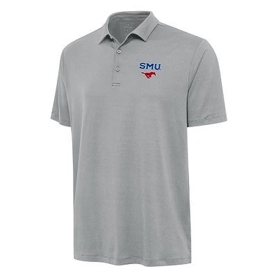 Men's Antigua Gray SMU Mustangs Reprocess Polo