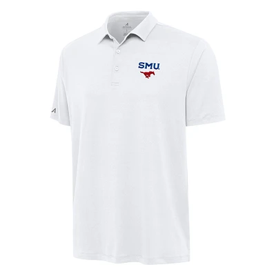 Men's Antigua White SMU Mustangs Reprocess Polo