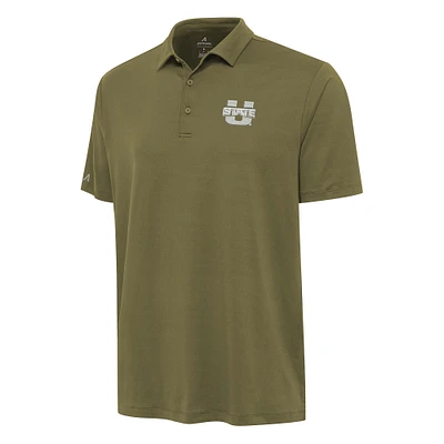 Men's Antigua Olive Utah State Aggies Reprocess Polo