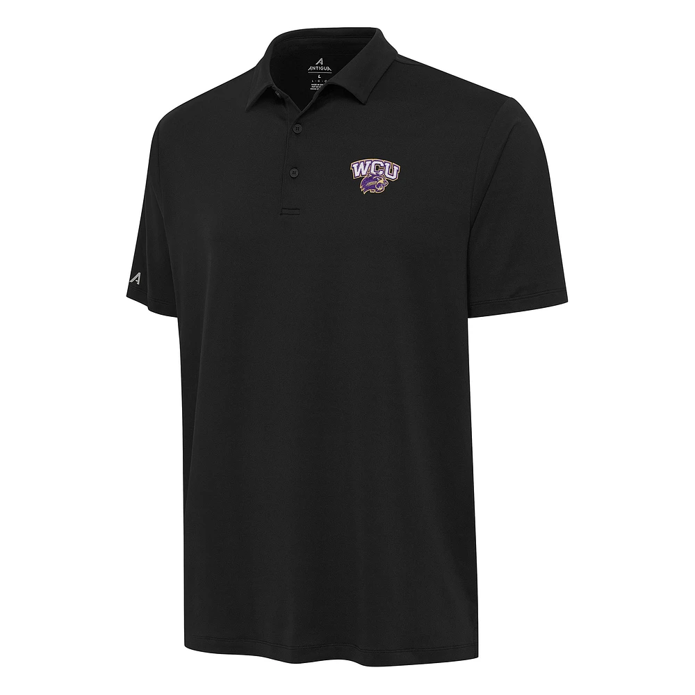 Men's Antigua Black Western Carolina Catamounts Reprocess Polo